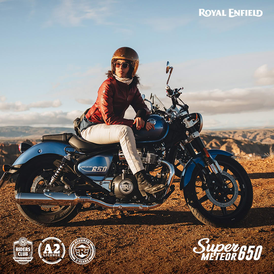 Advertising image for a Royal Enfield SuperMeteor 650